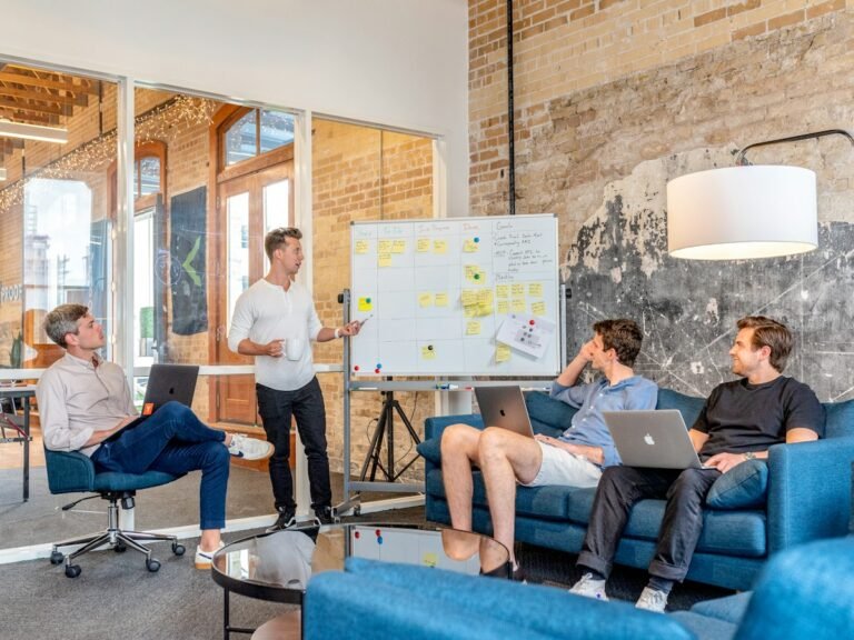 AI presentation makers helping a team plan slides in a meeting