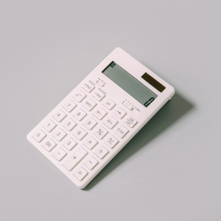 Free online calculators for math and money on a desk